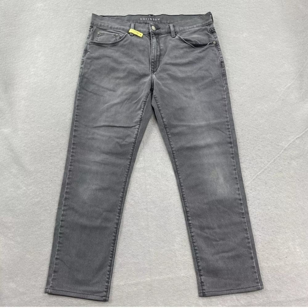 Mott & Bow Mens Slim Fit Stretch Jeans 33x27 Gray Denim Pants